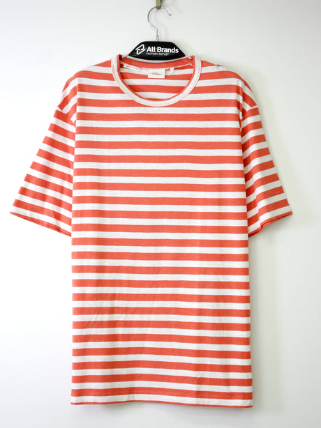 Image for Men's Striped T-Shirt,Orange