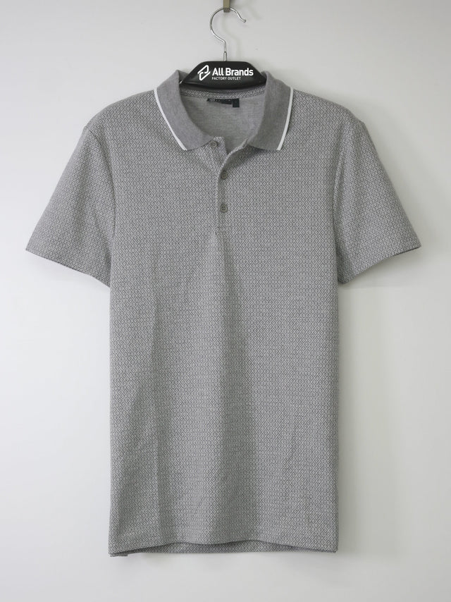 Image for Men's All Over Graphic Printed Polo Shirt,Grey