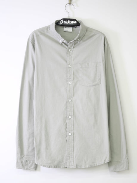 Image for Men's Plain Solid Side Pocket Dress Shirt,Light Green