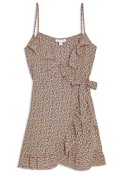 Image for Women's Leopard Printed  Wrap Minidress,Multi