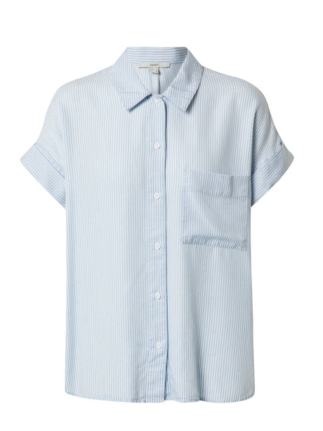 Image for Women's Striped Side Pocket Shirt,Light Blue