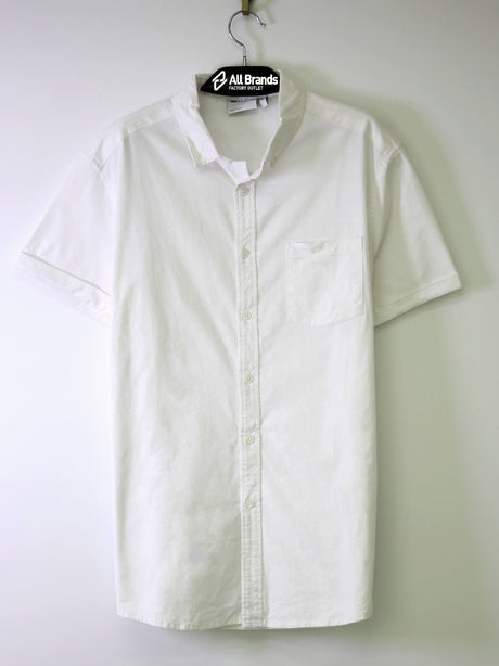 Image for Men's Plain Solid Side Pocket Dress Shirt,White