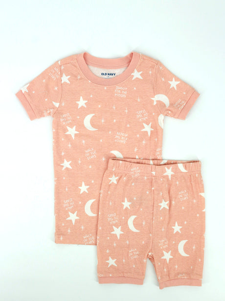 Image for Kids Girl Graphic Printed 2 Pieces Sleepwear Set,Peach