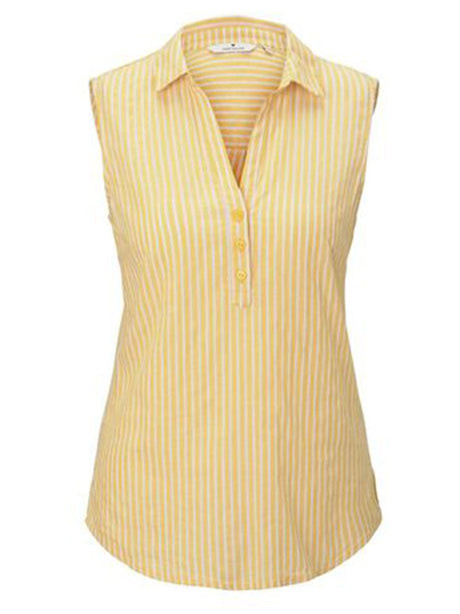 Image for Women's Striped Shirt Bluse,Yellow