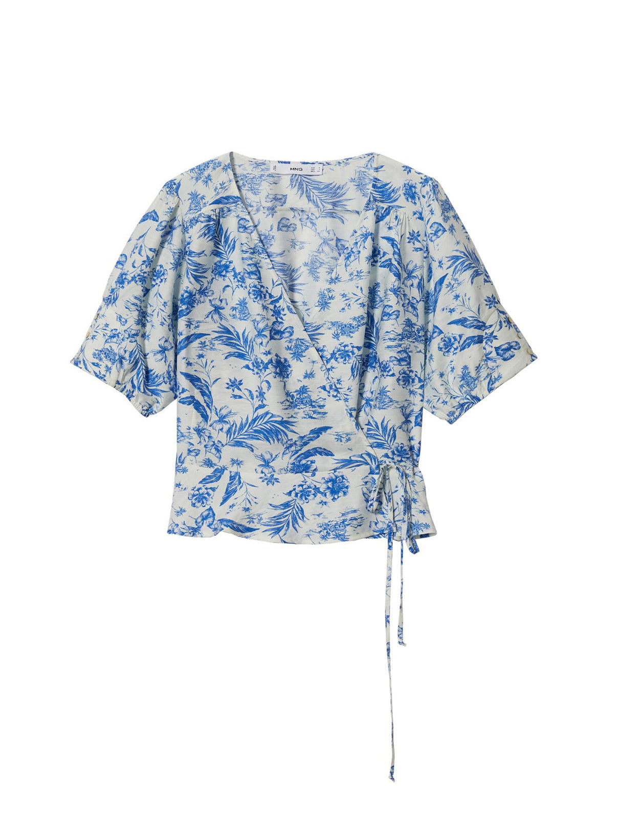 Image for Women's Floral Printed Wrap Blouse,White