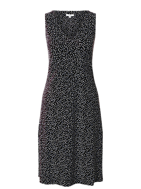 Image for Women's Polka Dots V-Neck Dress,Black