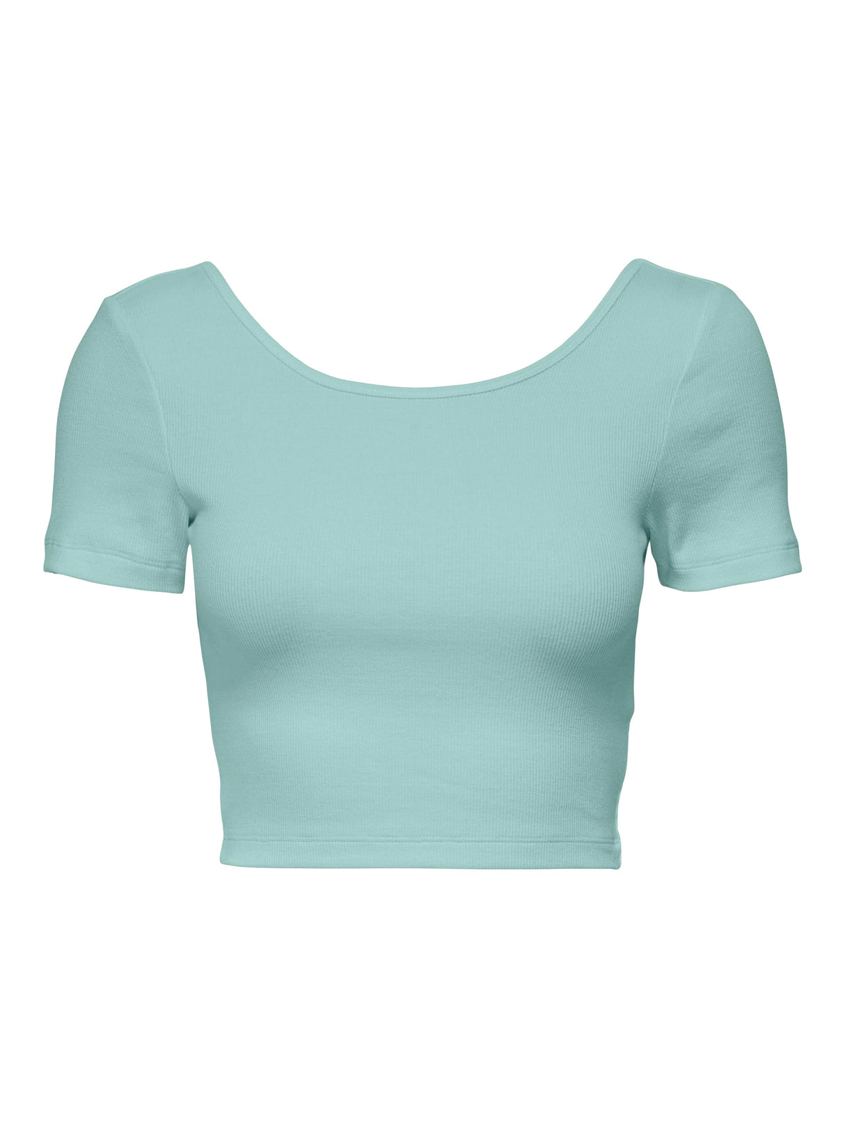 Image for Women's Ribbed Crop Top,Aqua