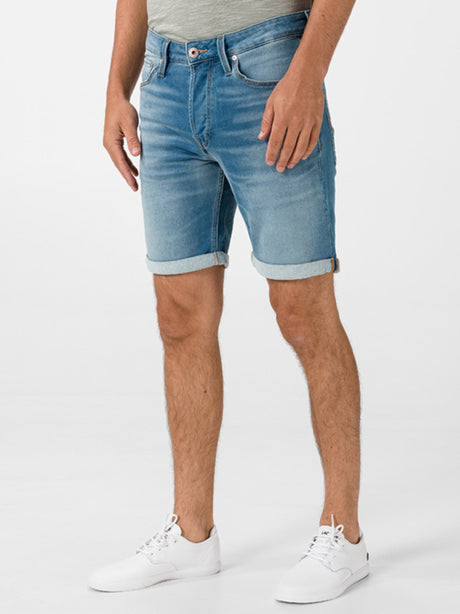 Image for Men's Plain Solid Denim Short,Light Blue