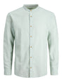 Image for Men's Textured Band Collar Dress Shirt,Light Green