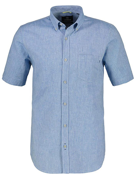 Image for Men's Brand Logo Embroidered Side Pocket Dress Shirt,Blue