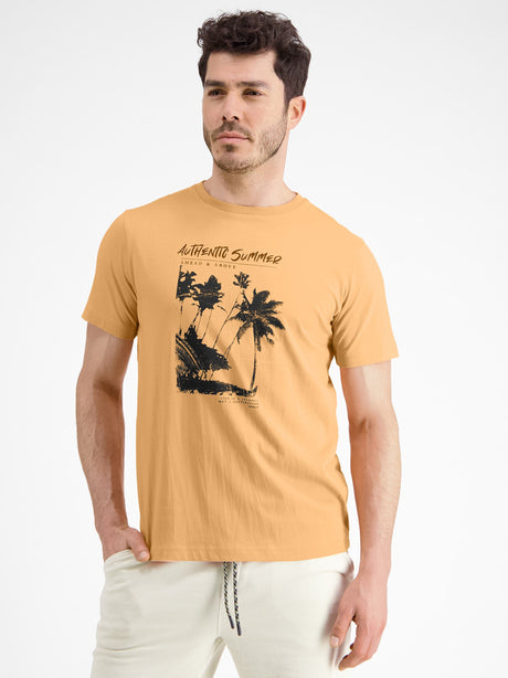 Image for Men's Graphic Printed T-Shirt,Light Orange