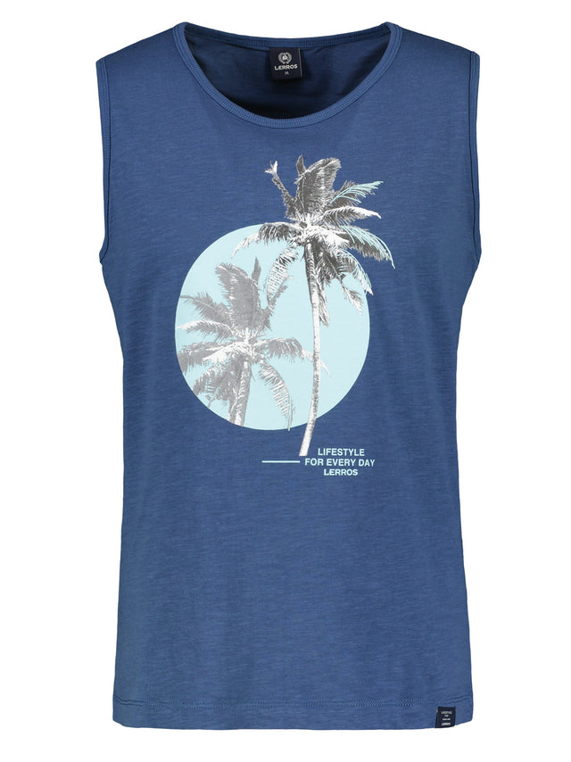 Image for Men's Graphic Printed Tank Top,Dark Blue