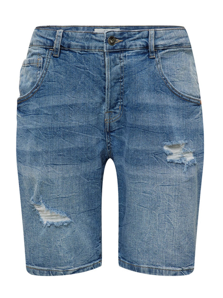 Image for Men's Ripped Washed Denim Short,Blue