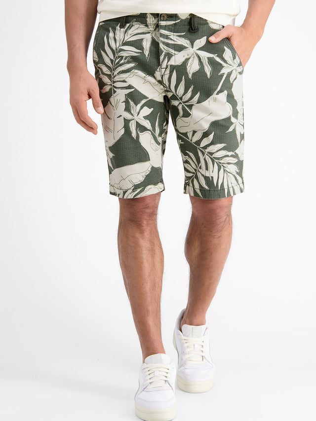 Image for Men's Floral All Over Short,Olive/White