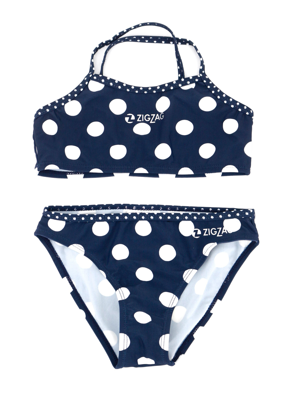 Image for Kids Girl Brand Logo Printed 2 Pieces Polka Dots Bikini Set,Navy