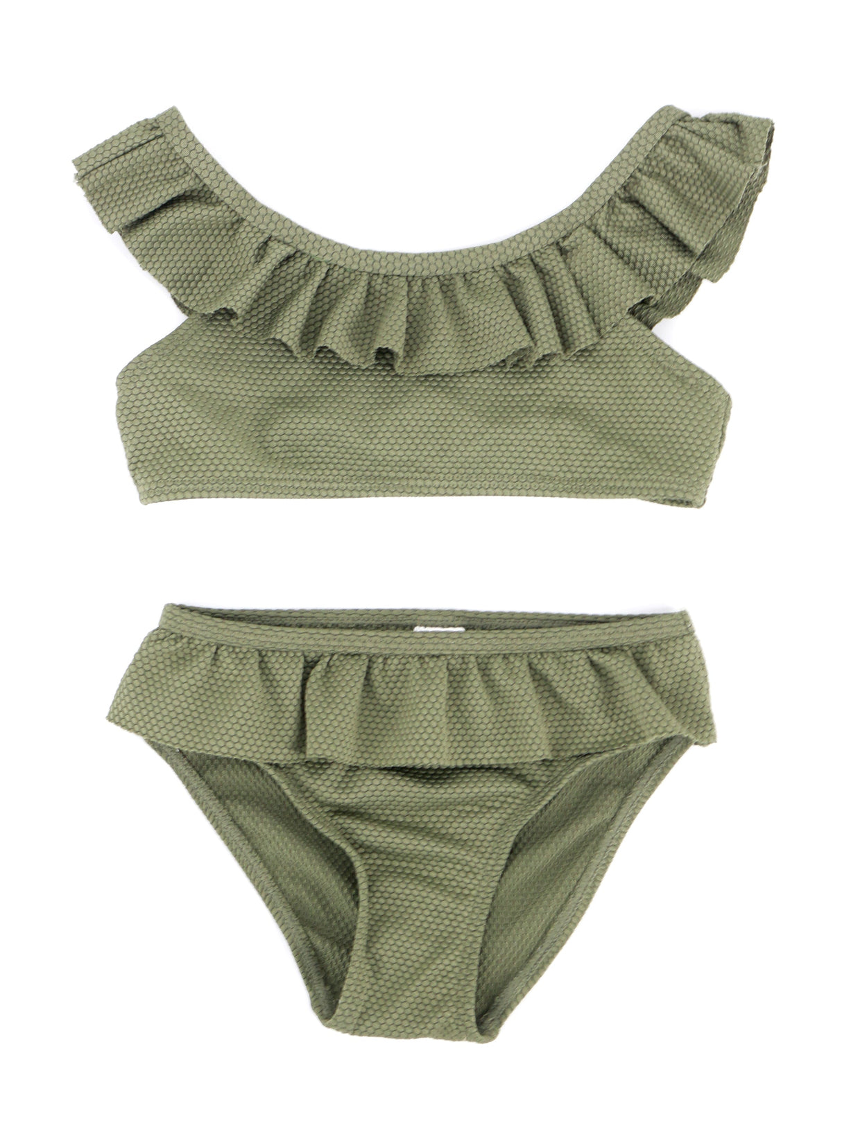 Image for Kids Girl 2 Pieces Ruffle Bikini Set,Olive