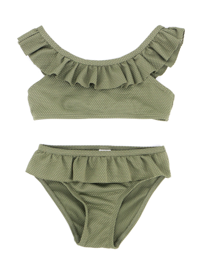Image for Kids Girl 2 Pieces Ruffle Bikini Set,Olive