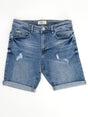 Image for Men's Ripped Washed Denim Short,Blue