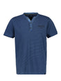 Image for Men's Graphic Embroidered Striped Henley Top,Dark Blue