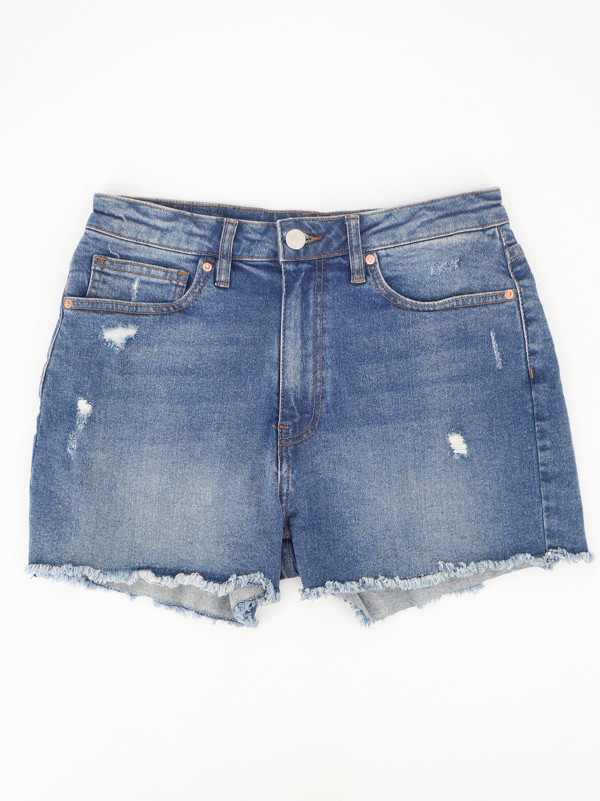 Image for Women's Mini Denim Short With Little Rips,Dark Blue