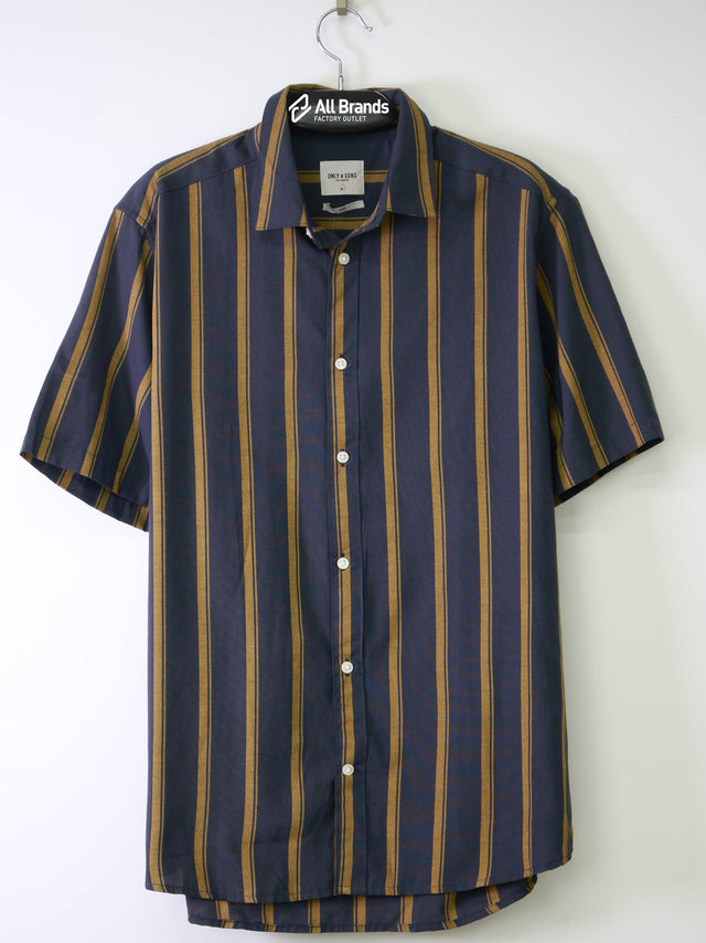 Image for Men's Striped Dress Shirt,Navy