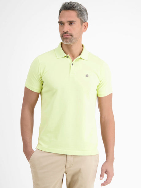 Image for Men's Brand Logo Printed Textured Polo Shirt,Light Yellow