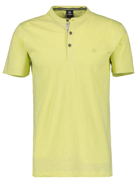Image for Men's Brand Logo Embroidered Henley Top,Light Yellow