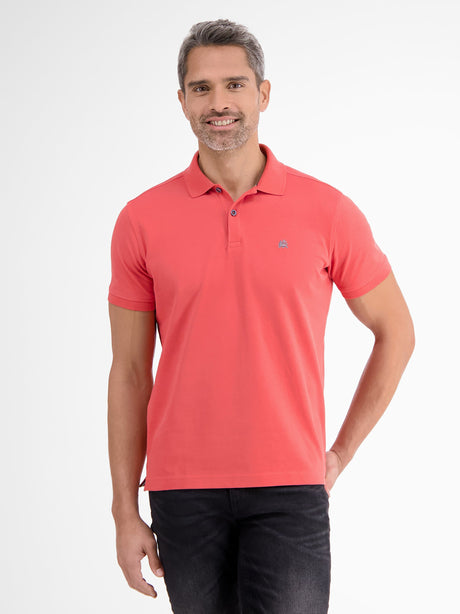 Image for Men's Brand Logo Printed Textured Polo Shirt,Peach