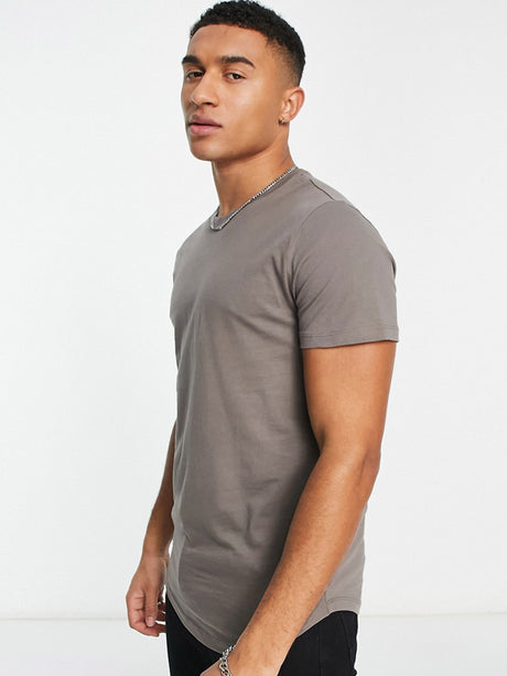 Image for Men's Brand Logo Embroidered T-Shirt,Light Brown