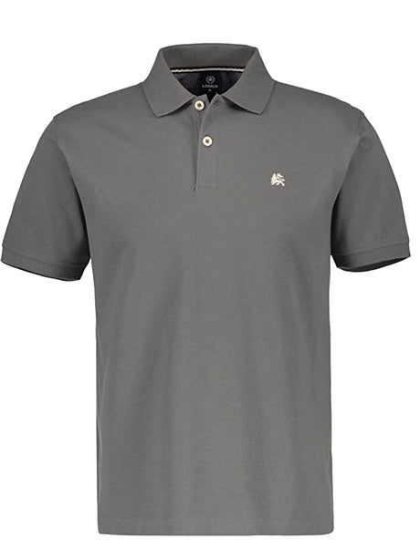 Image for Men's Brand Logo Embroidered Textured Polo Shirt,Dark Grey