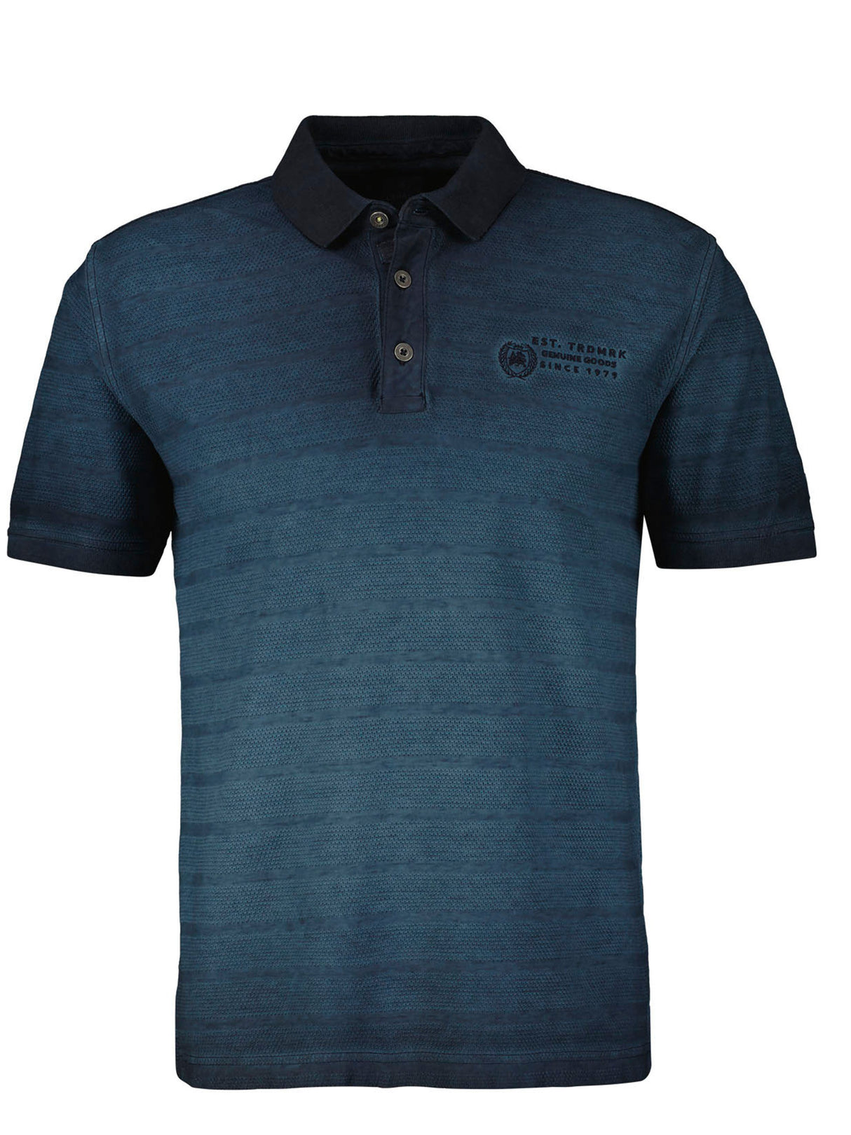 Image for Men's Textured Polo Shirt,Dark Blue