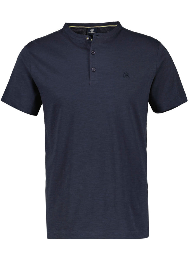 Image for Men's Brand Logo Embroidered Henley Top,Navy