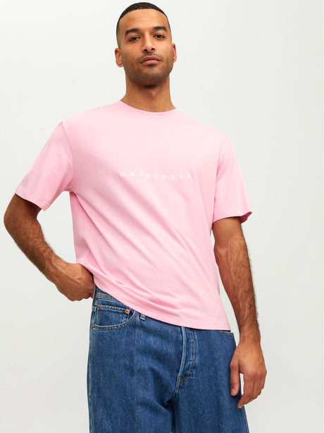 Image for Men's Graphic Embroidered Relaxed Tee,Pink
