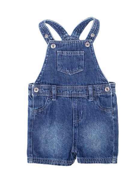 Image for Kids Girl Plain Solid Denim Jumpsuit,Dark Blue