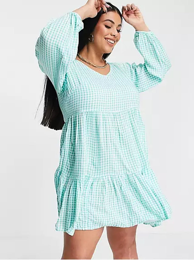 Image for Women's Plaid Dress,Green