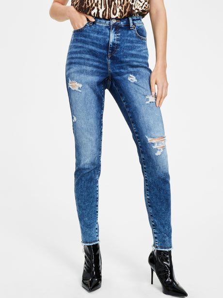 Image for Women's Ripped Skinny Jeans,Navy