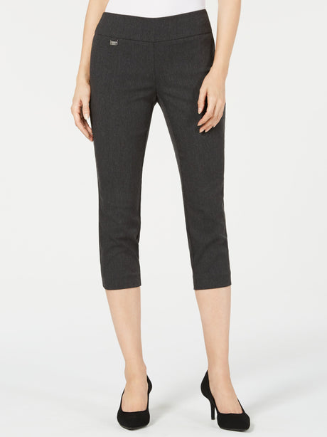 Image for Women's Textured Capri Pants,Dark Grey