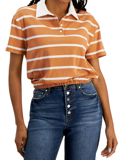 Image for Women's Striped Polo Top,Multi