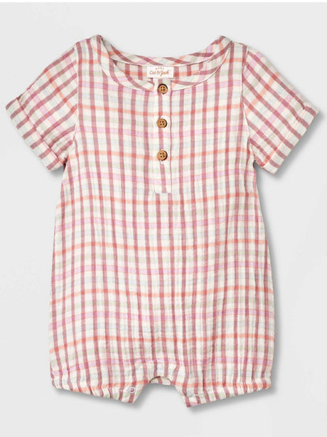 Image for Kids Girl Plaid Printed Jumpsuit,Pink