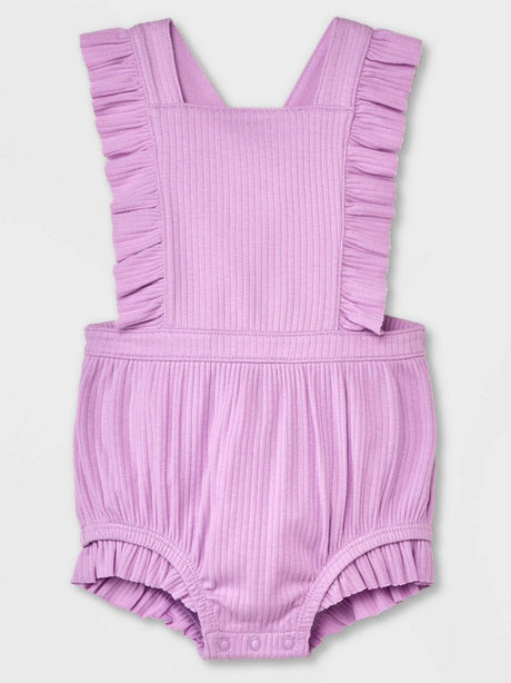 Image for Kids Ruffled Ribbed Jumpsuit,Purple