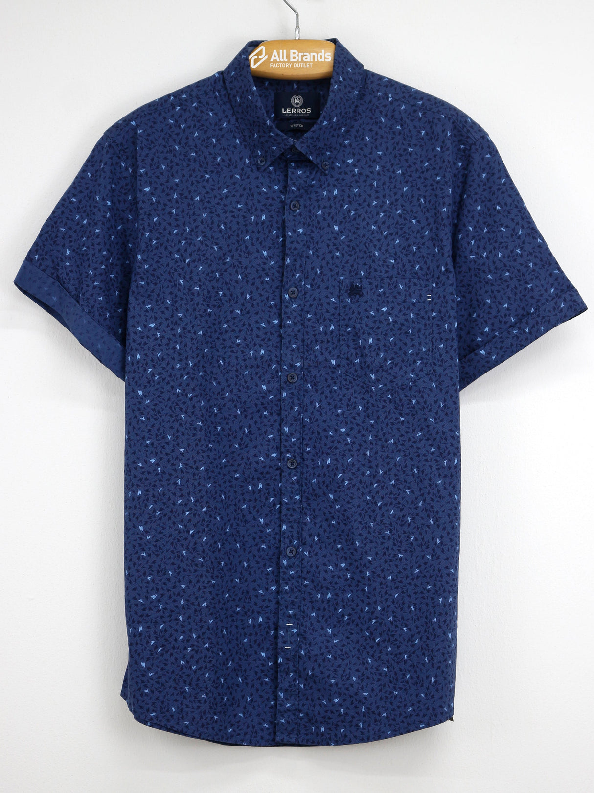 Image for Men's Graphic Printed Dress Shirt,Navy Blue