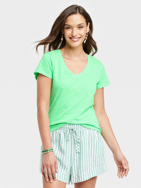 Image for Women's Plain Solid T-Shirt,Green