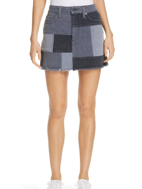 Image for Women's Patchwork Denim Skirt,Dark Grey