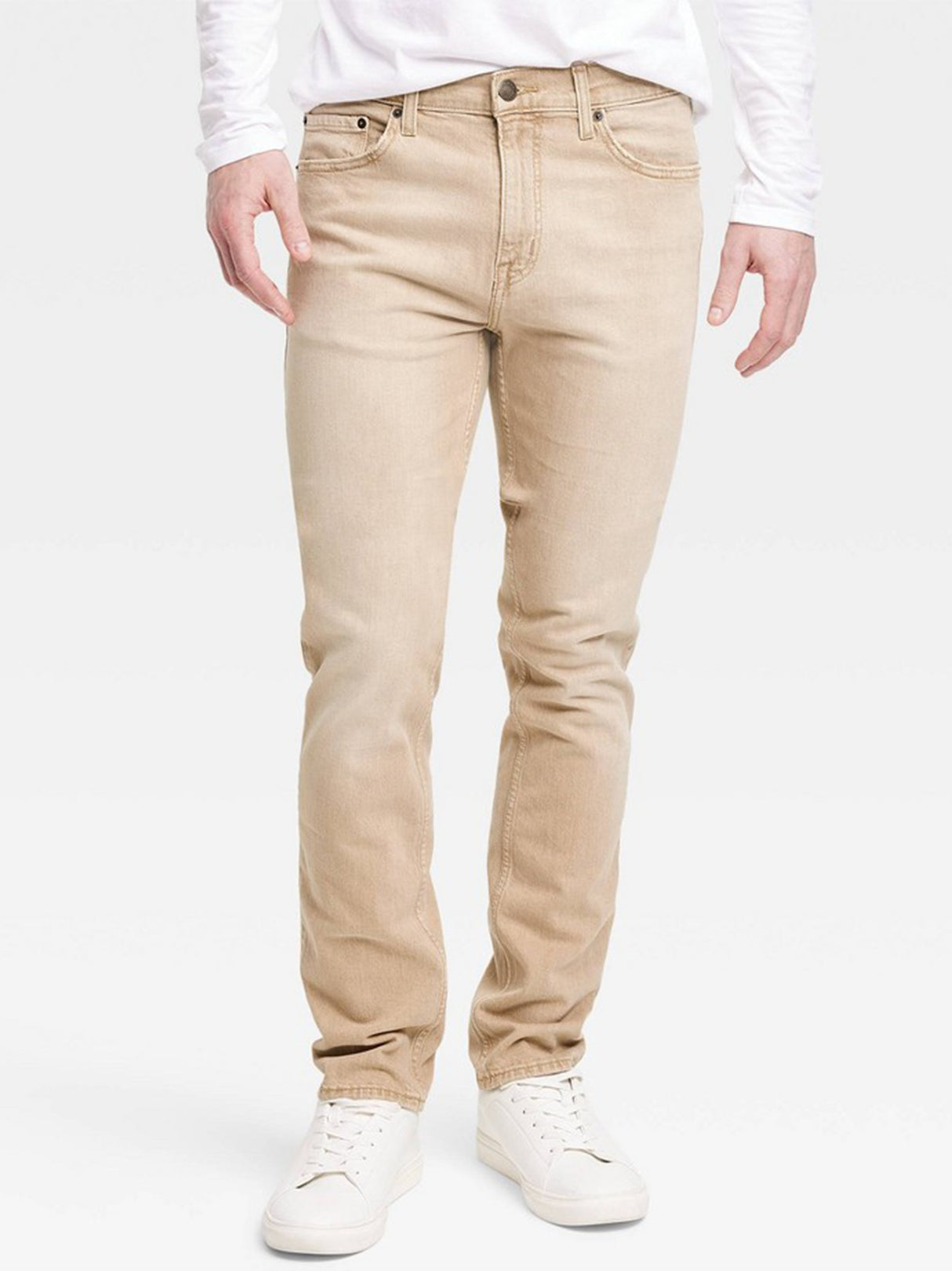 Image for Men's Washed Jeans Pant,Light Brown