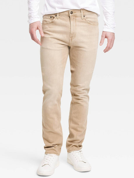 Image for Men's Washed Jeans Pant,Light Brown