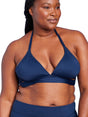 Image for Women's Faux Wrap Halter Bikini Top,Navy