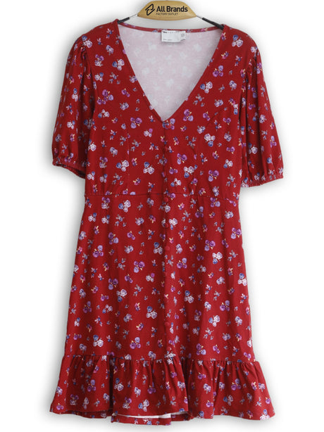 Image for Women's Floral Printed Dress,Red