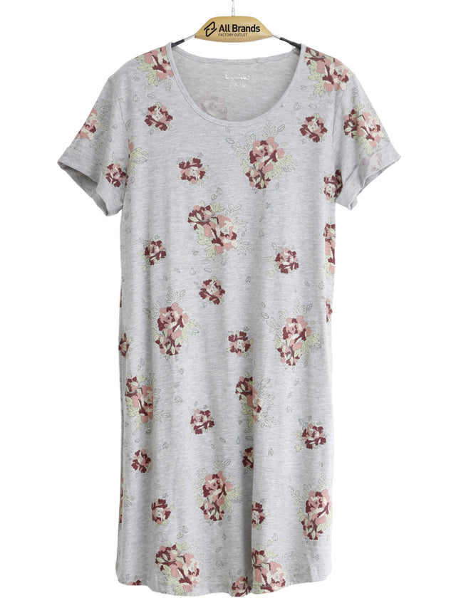 Image for Women's Floral Printed Sleepwear Robe,Light Grey