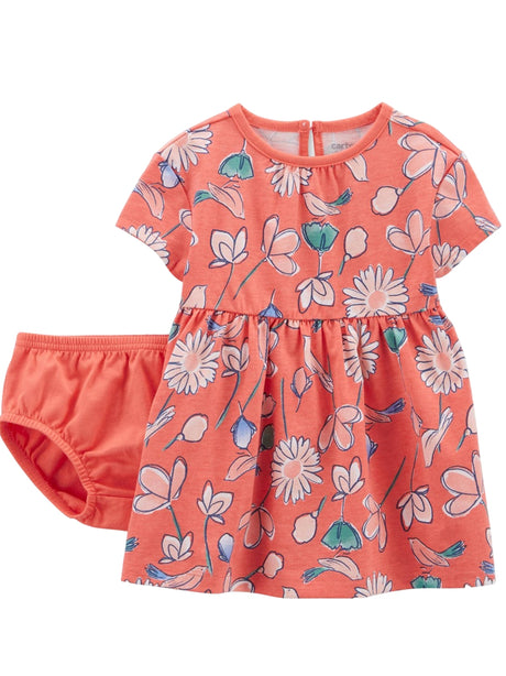 Image for Kids Girl Floral Dress,Orange