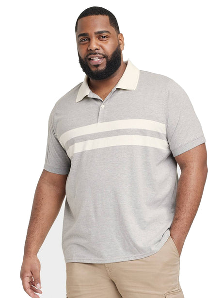 Image for Men's Striped Polo Shirt,Grey